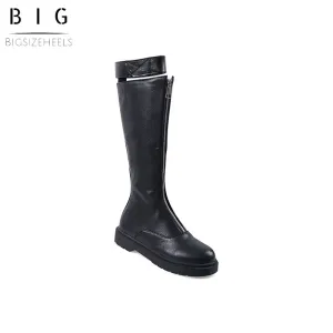 Bigsizeheels Fashion leggings and flat boots - Black