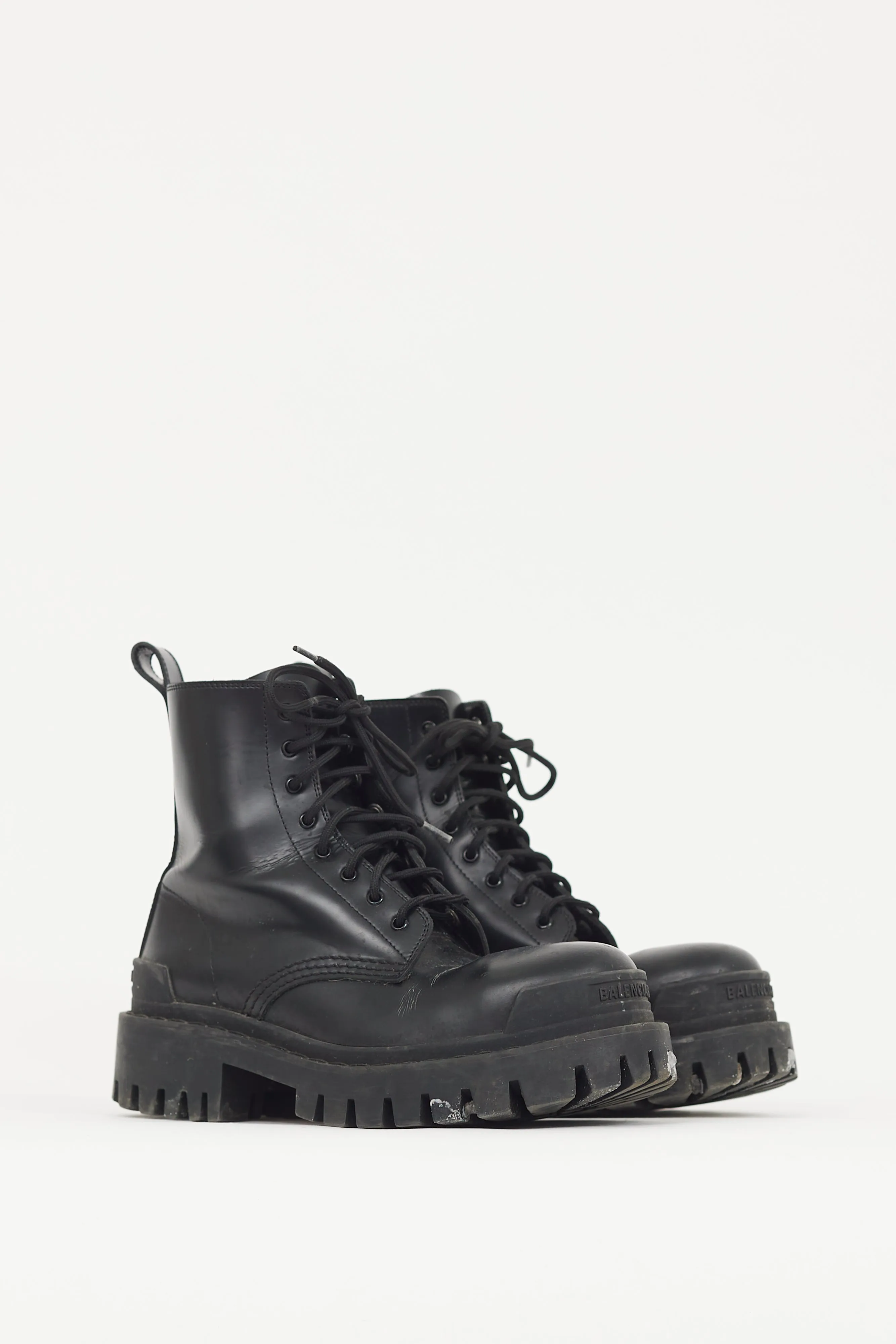 Black Leather Strike Combat Boot