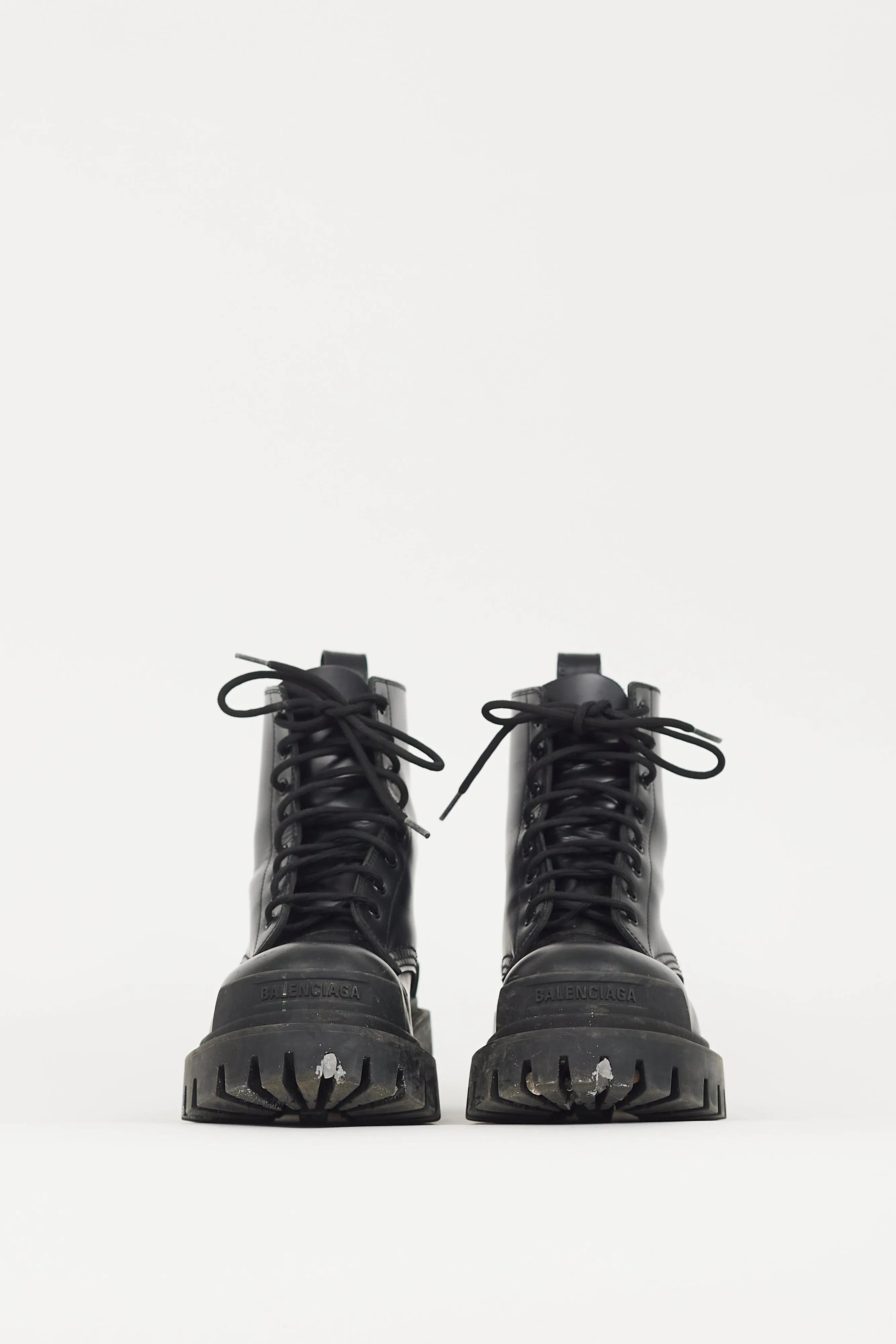 Black Leather Strike Combat Boot