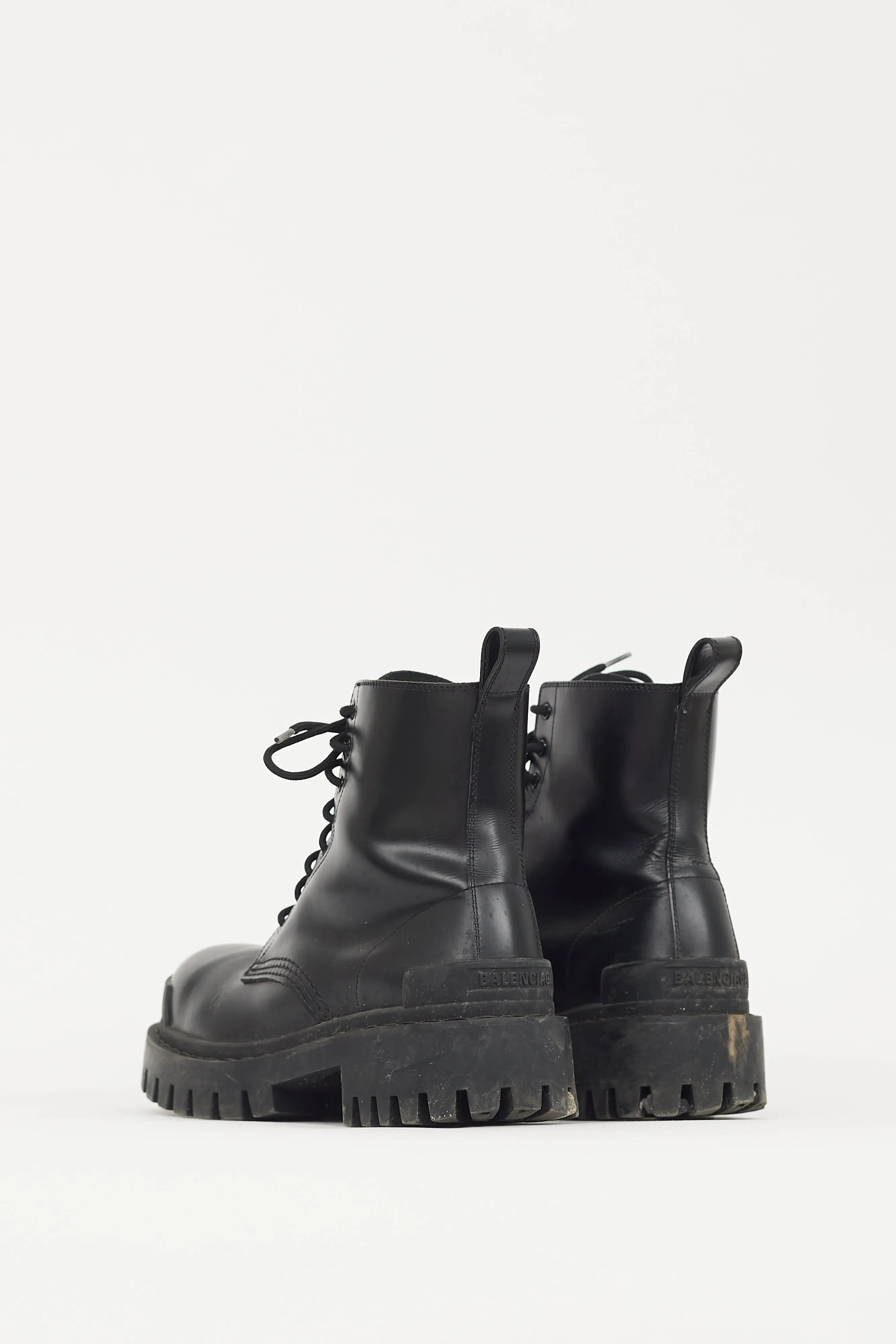 Black Leather Strike Combat Boot