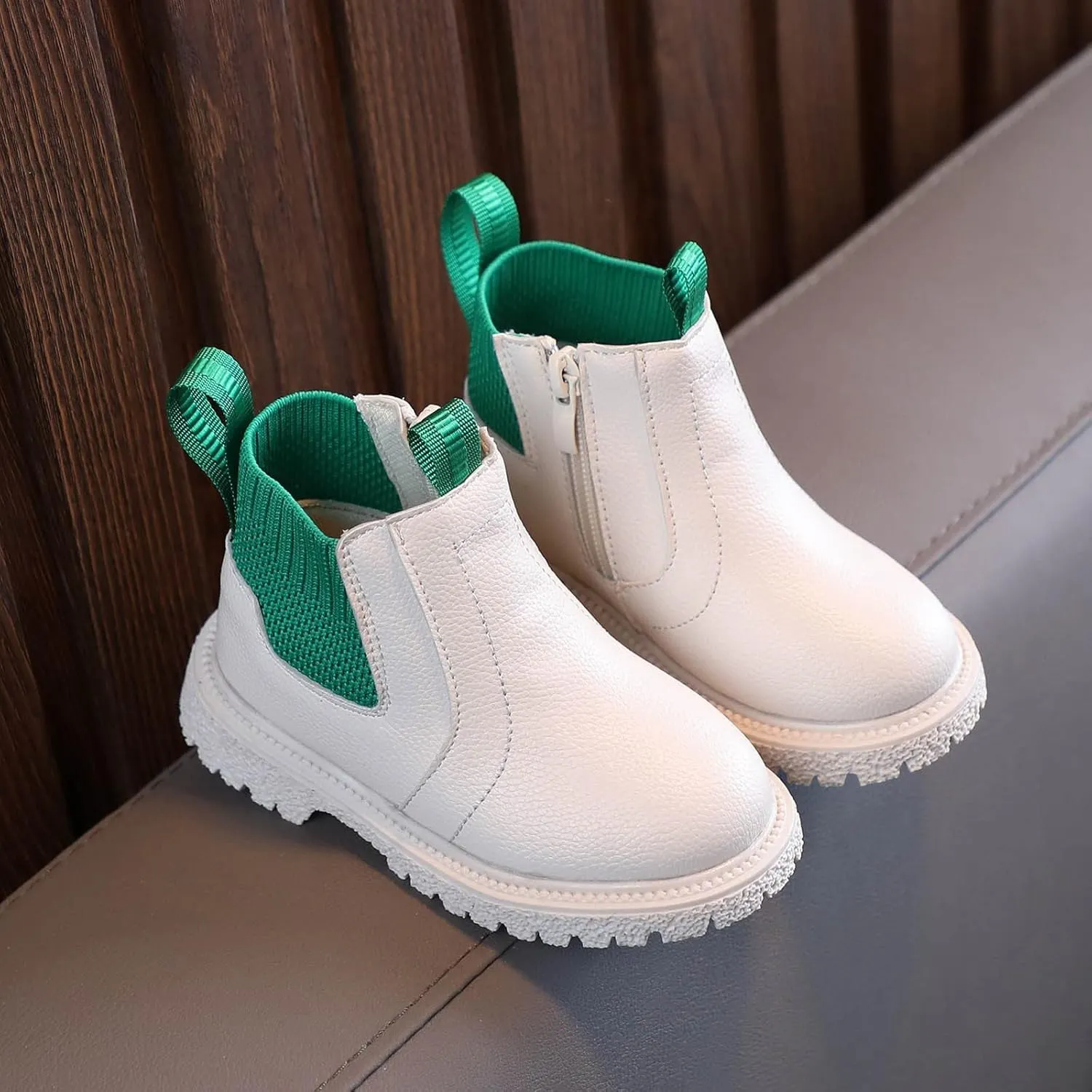 EnJoCho Little Girls Fashion Boots Girls Boys Children Ankle Boots Kids Low Heel Booties Fashion Side Zipper Short Boots