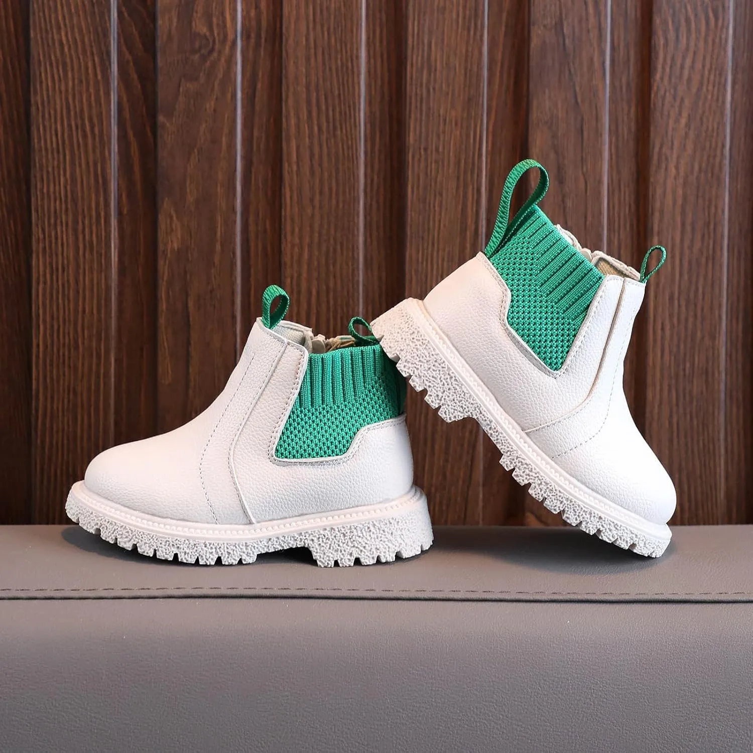 EnJoCho Little Girls Fashion Boots Girls Boys Children Ankle Boots Kids Low Heel Booties Fashion Side Zipper Short Boots