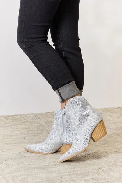 Have it All Silver Rhinestone Booties