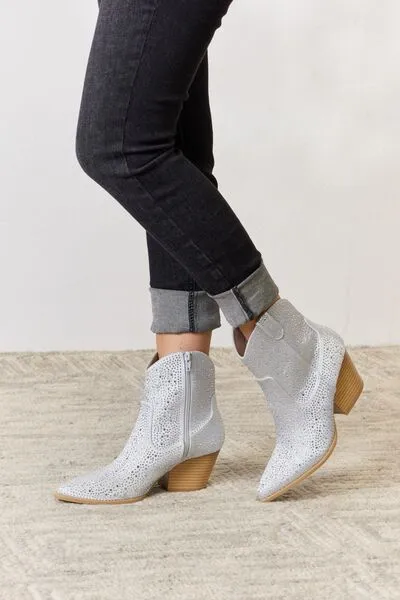 Have it All Silver Rhinestone Booties