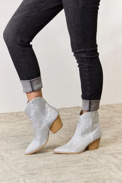 Have it All Silver Rhinestone Booties