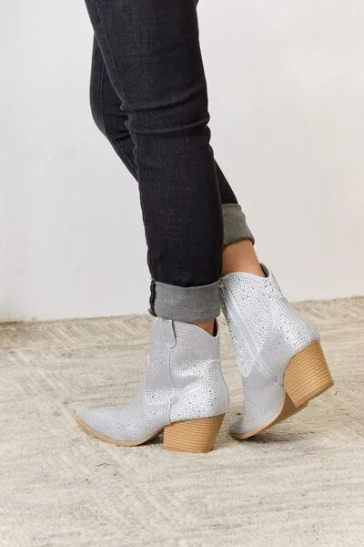 Have it All Silver Rhinestone Booties