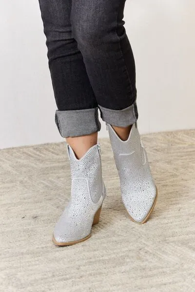 Have it All Silver Rhinestone Booties