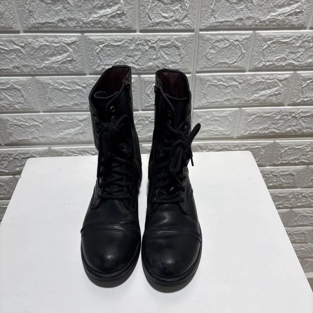 Leather Lace Up Combat Boots