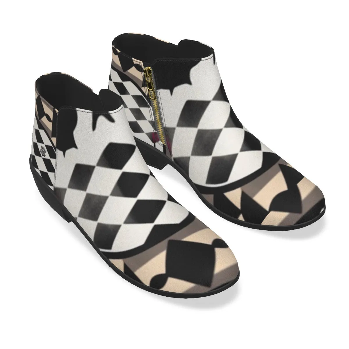 Men's Fashion Boots jaxs12 skulls print