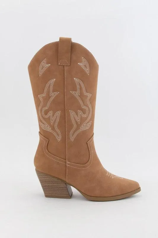 ORVILLE EMBROIDERED WESTERN COWBOY TALL BOOTS
