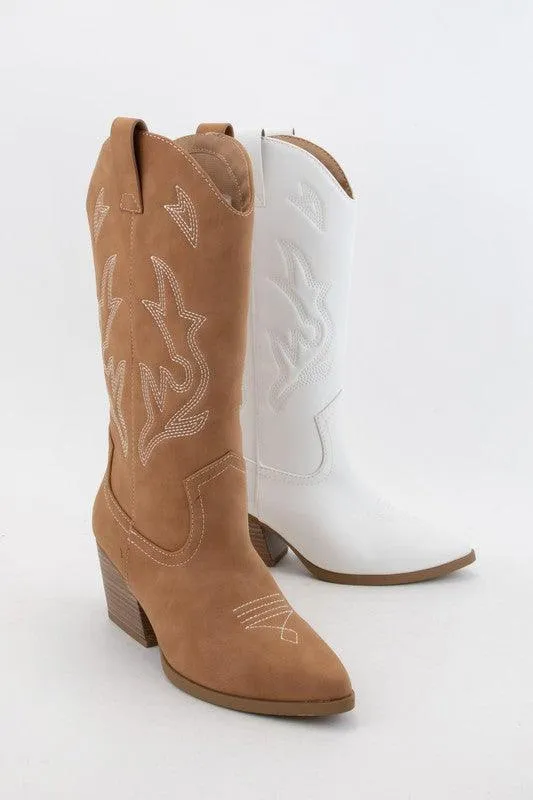 ORVILLE EMBROIDERED WESTERN COWBOY TALL BOOTS