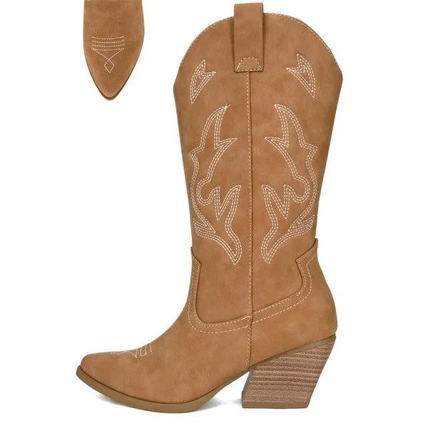ORVILLE EMBROIDERED WESTERN COWBOY TALL BOOTS