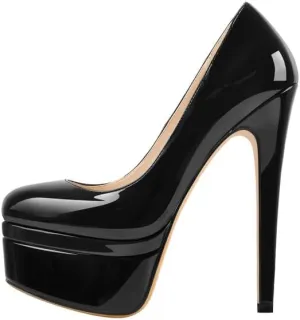richealnini Sexy Platform Heel for Women Slip On Stiletto High Heel Pumps Closed Toe Heels