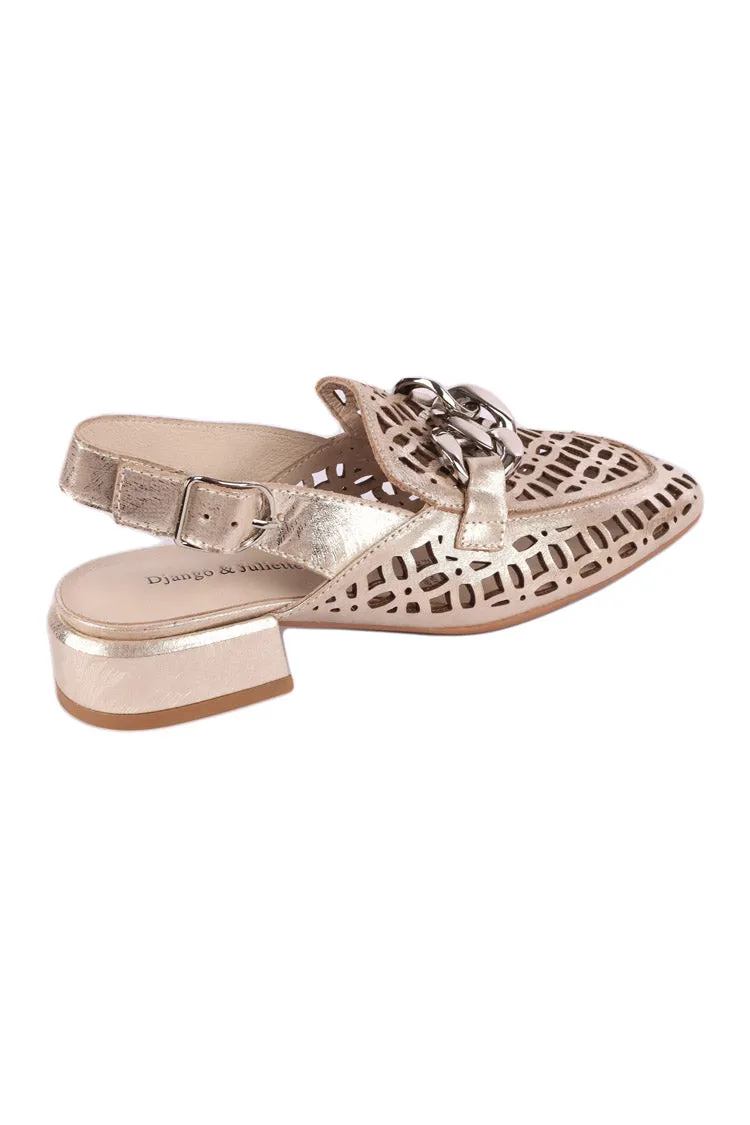 Vooper Argento Scratch Leather Low Heels
