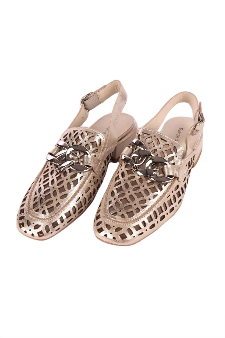 Vooper Argento Scratch Leather Low Heels