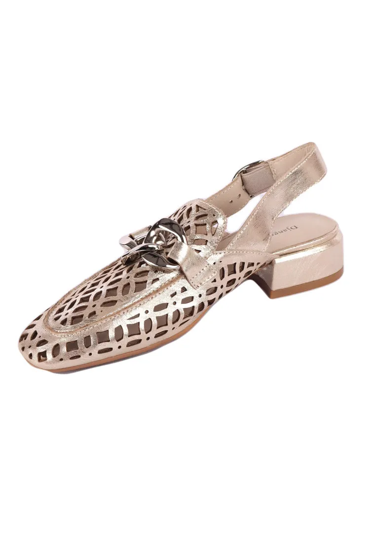 Vooper Argento Scratch Leather Low Heels