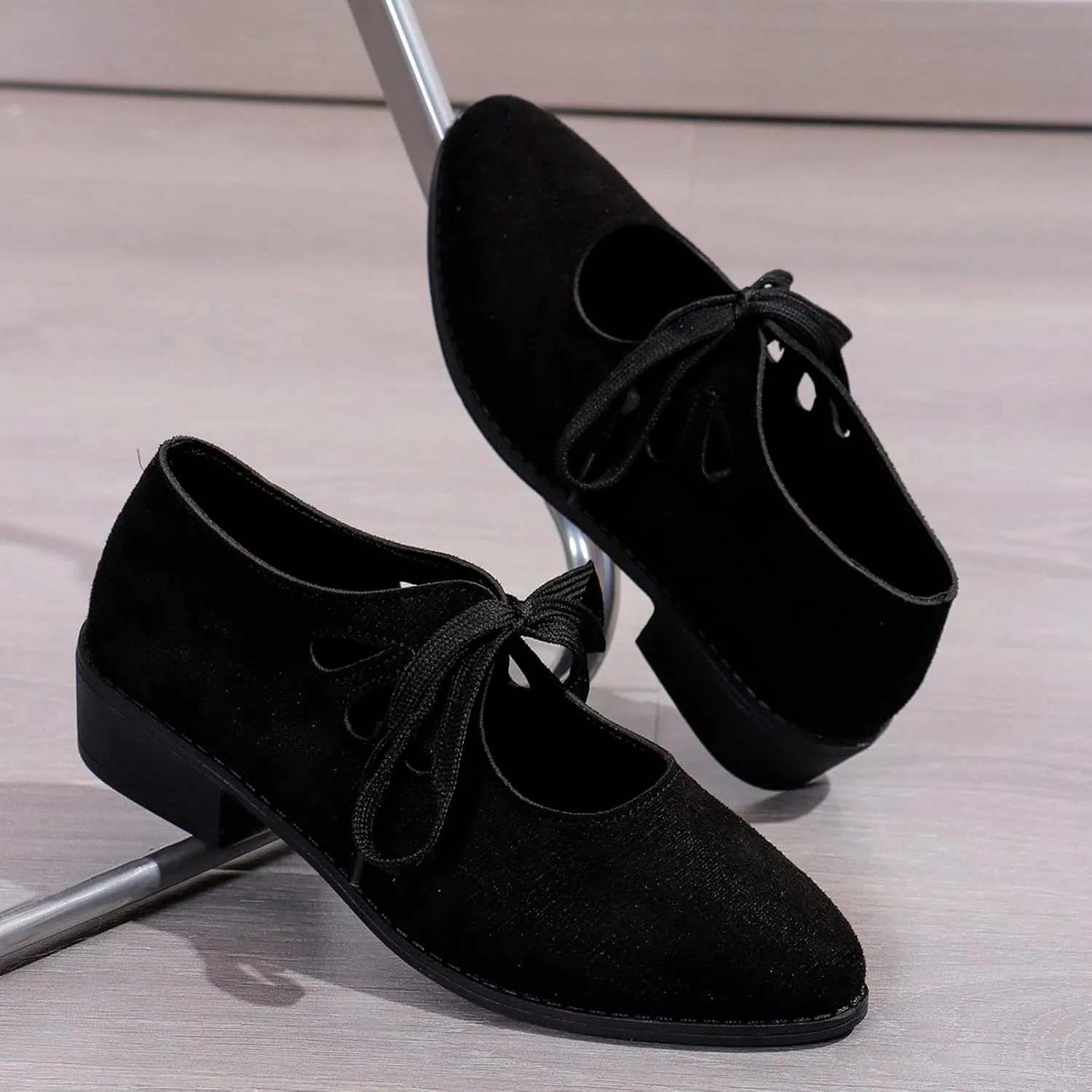 Winter Boots Women Heel Dressy Heel Loafers For Women 2024 Boots Casual Vintage Cut Out Lace Up Chunky Heel Boots